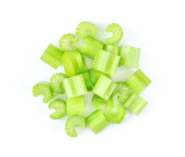 Photo high angle view of chopped leaf against white background