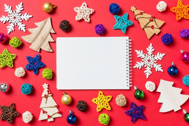 High angle view of christmas decoration on table