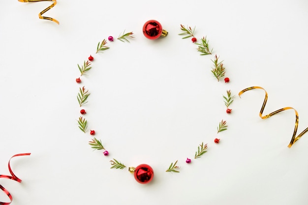 High angle view of christmas decoration on white background