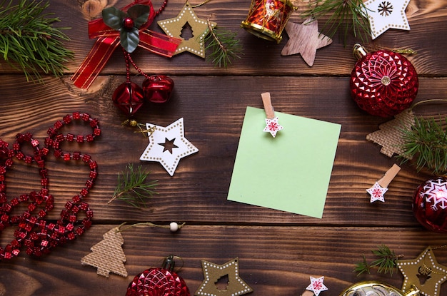 high angle view of christmas decorations on table