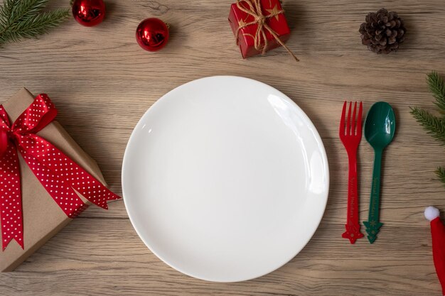 high angle view of christmas decorations on table