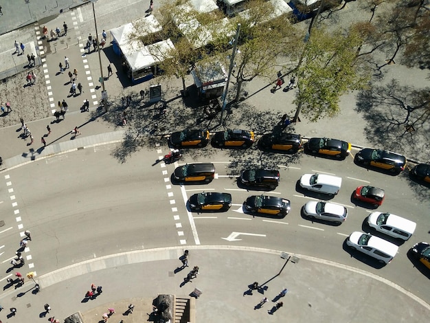 Foto vista ad alto angolo della strada della città