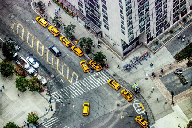 Photo high angle view of city street