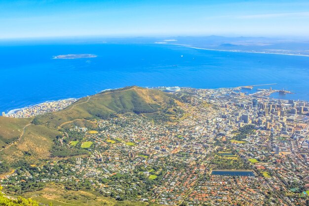 High angle view of city