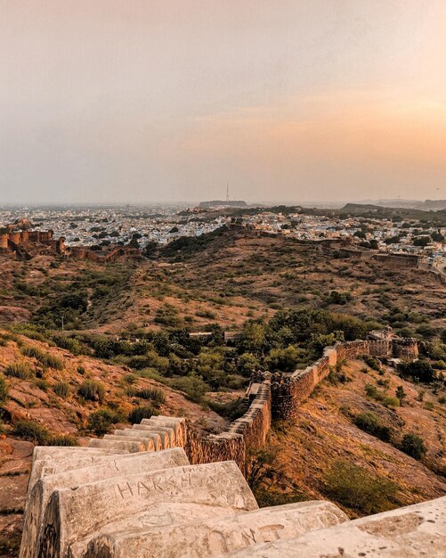 High angle view of city