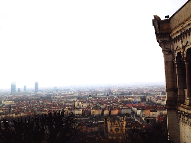 Foto vista ad alta angolazione del paesaggio cittadino contro un cielo limpido