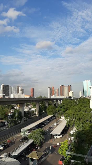 High angle view of cityscape against sky