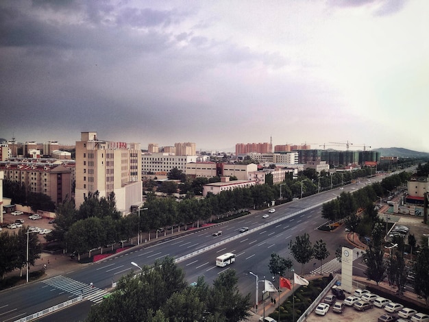 Photo high angle view of cityscape against sky