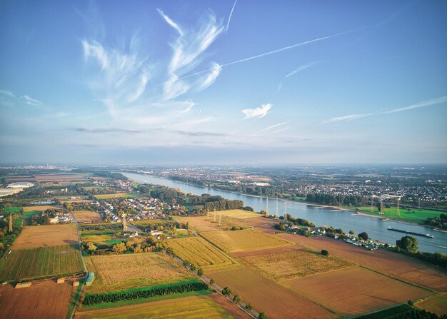 High angle view of cityscape against sky