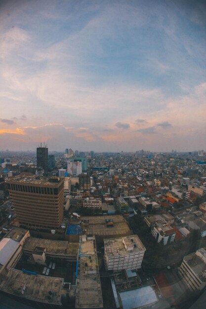 High angle view of cityscape against sky