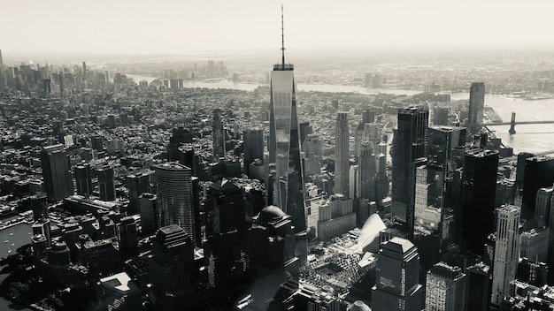 Foto vista ad alta angolazione del paesaggio cittadino di new york