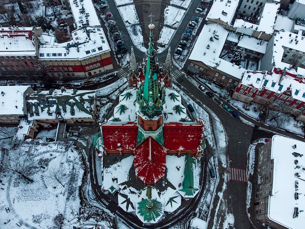 Foto vista ad alto angolo del paesaggio urbano