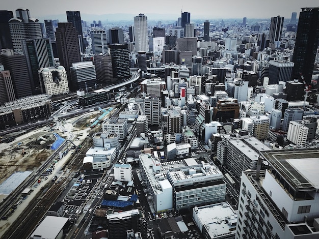 都市風景の高角度の眺め