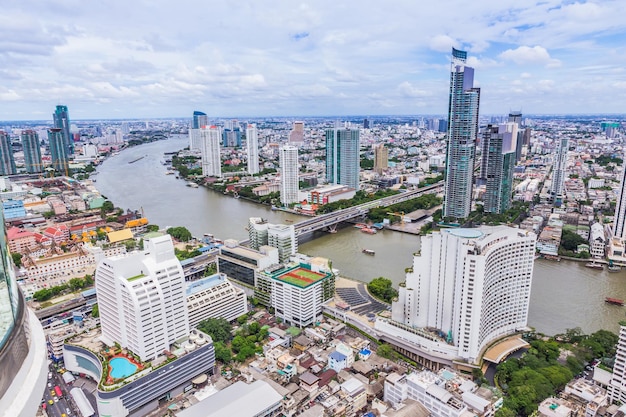 High angle view of cityscape