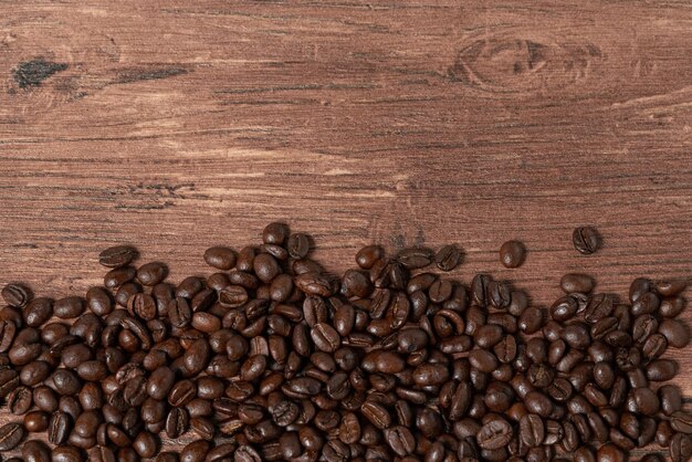 High angle view of coffee beans on table