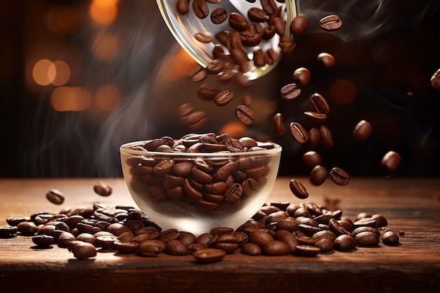 Photo high angle view of coffee beans on white background