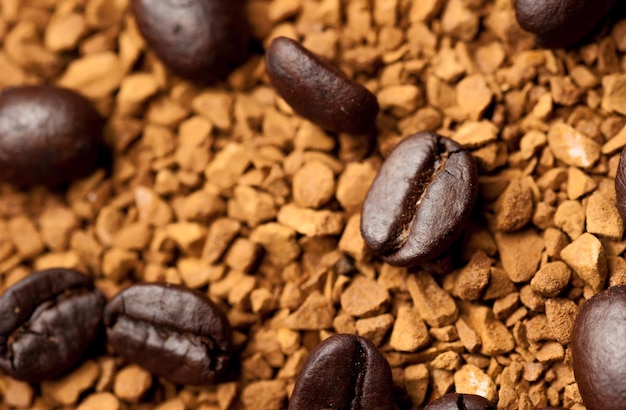 Photo high angle view of coffee beans