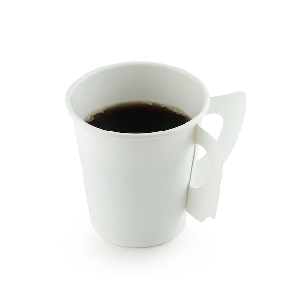 Photo high angle view of coffee cup against white background