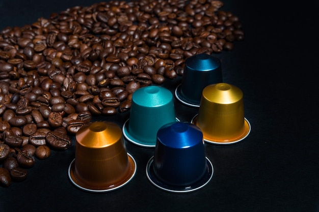 High angle view of coffee cup on table