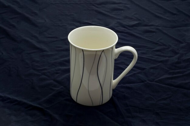 High angle view of coffee cup on table