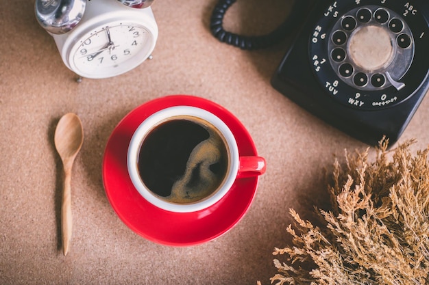 Photo high angle view of coffee cup on table