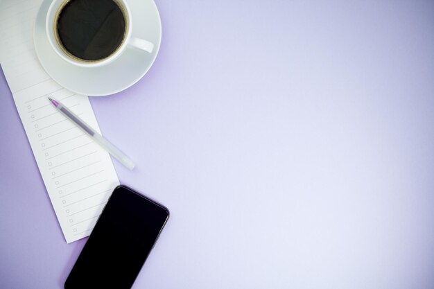 High angle view of coffee cup on table