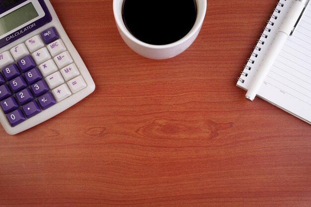 High angle view of coffee cup on table