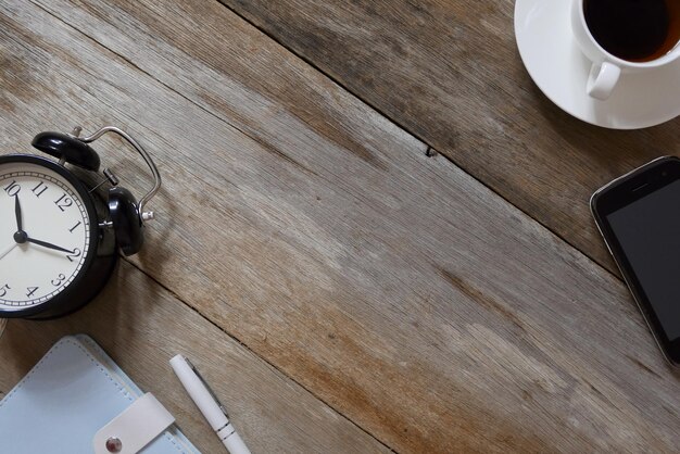 Photo high angle view of coffee cup on table