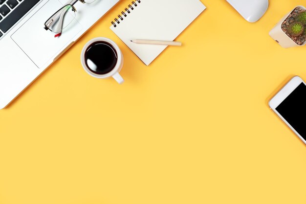 High angle view of coffee cup on table