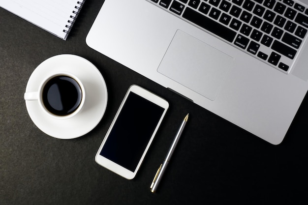 high angle view of coffee cup on table