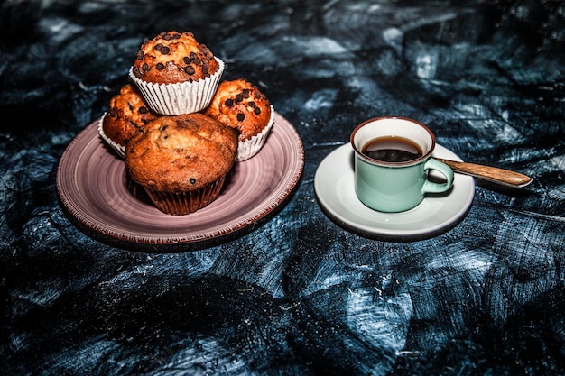 Photo high angle view of coffee cup on table