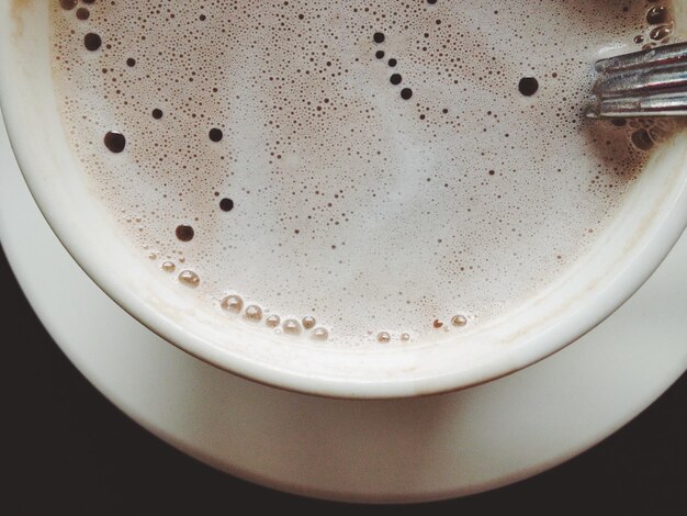 Photo high angle view of coffee in cup