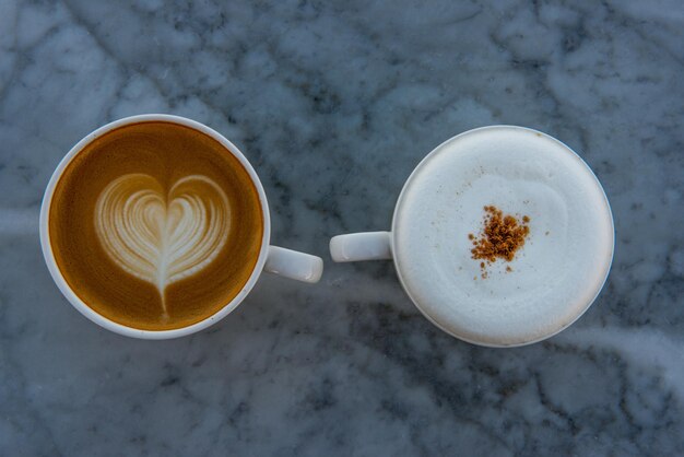 High angle view of coffee on table