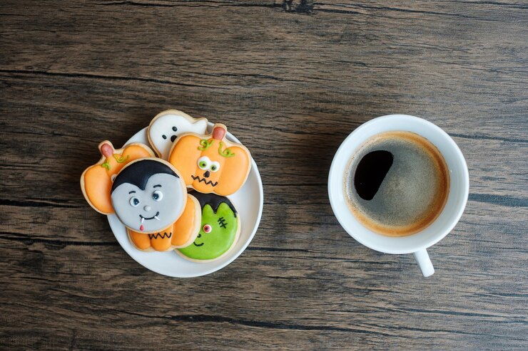 Photo high angle view of coffee on table