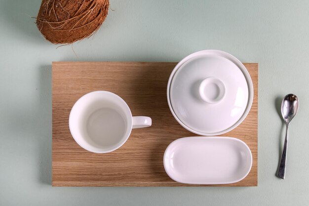 Photo high angle view of coffee on table