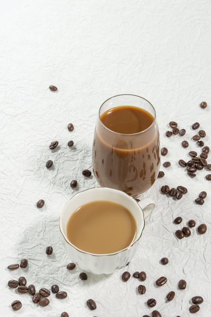 Photo high angle view of coffee on table