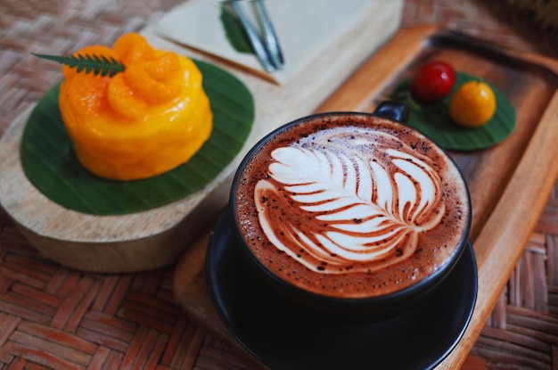 high angle view of coffee on table