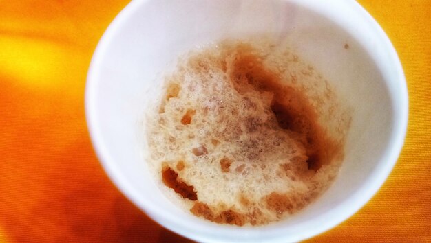 High angle view of coffee on table