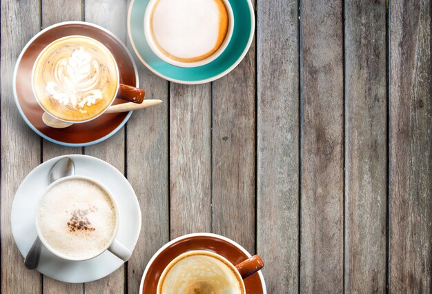 High angle view of coffee on table