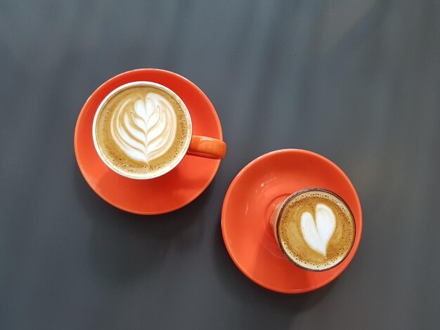 Photo high angle view of coffee on table