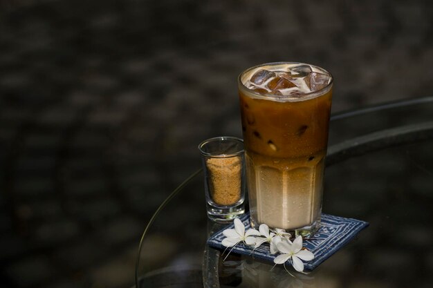 Photo high angle view of coffee on table