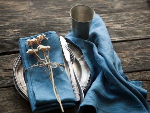 High angle view of coffee on table