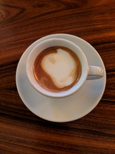 High angle view of coffee on table