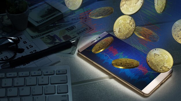 Photo high angle view of coins on table