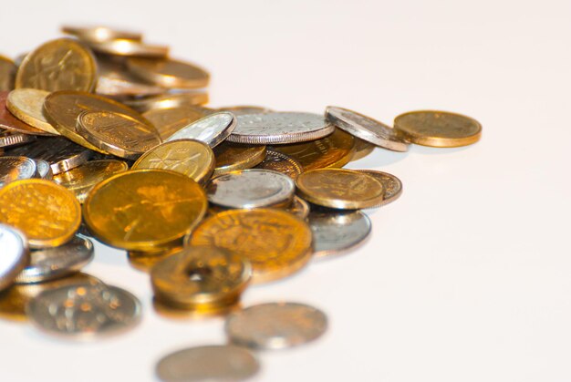 Photo high angle view of coins