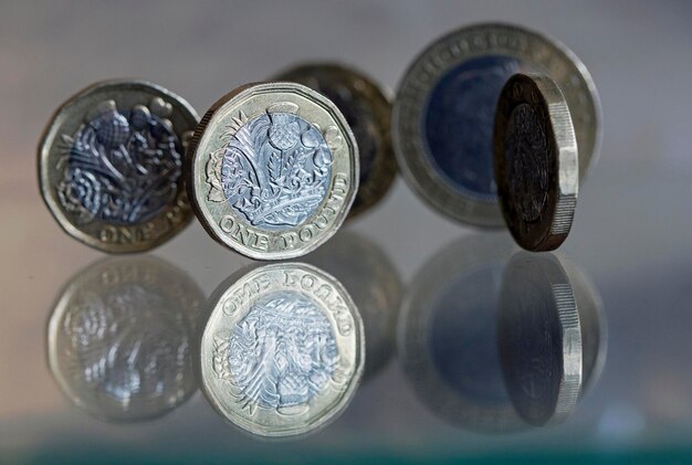 Photo high angle view of coins