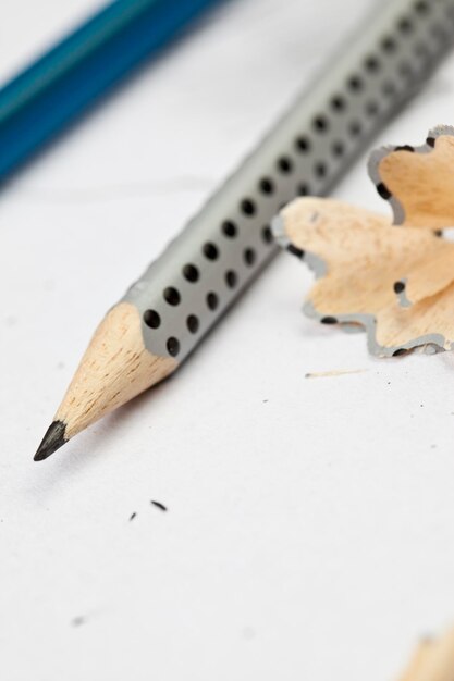 High angle view of colored pencils on table