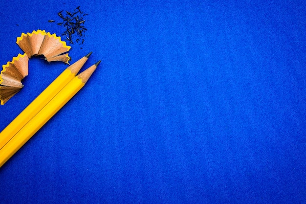 High angle view of colored pencils on table