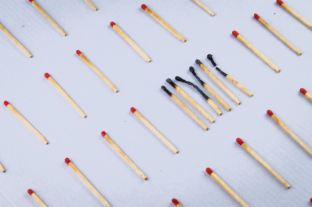 Photo high angle view of colored pencils on white background