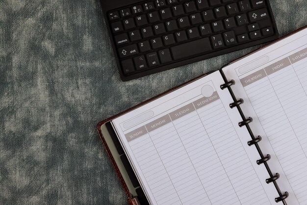 High angle view of computer keyboard on table